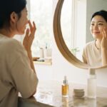 Ragazza coreana al momento della routine k-beauty